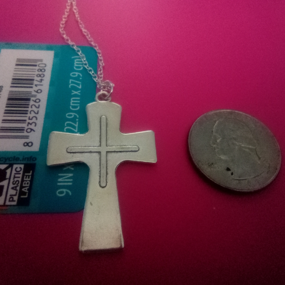Silver Plated Cross Crucifix Necklace